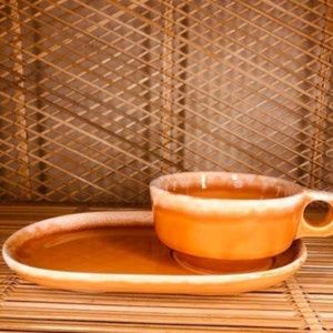 Vintage Orange Soup & Sandwich Set